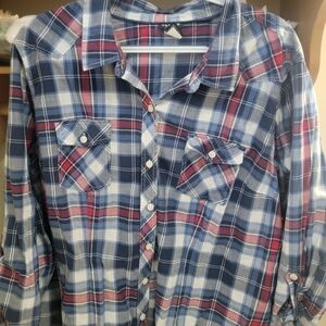 Torrid Multicolor Plaid Cotton Shirt